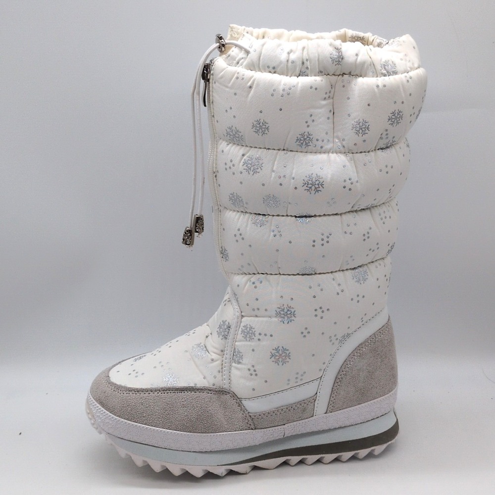 Buffie Shoes Womens White EUR 40 Snow Boots Front Zip Faux Fur Mid Calf NEW